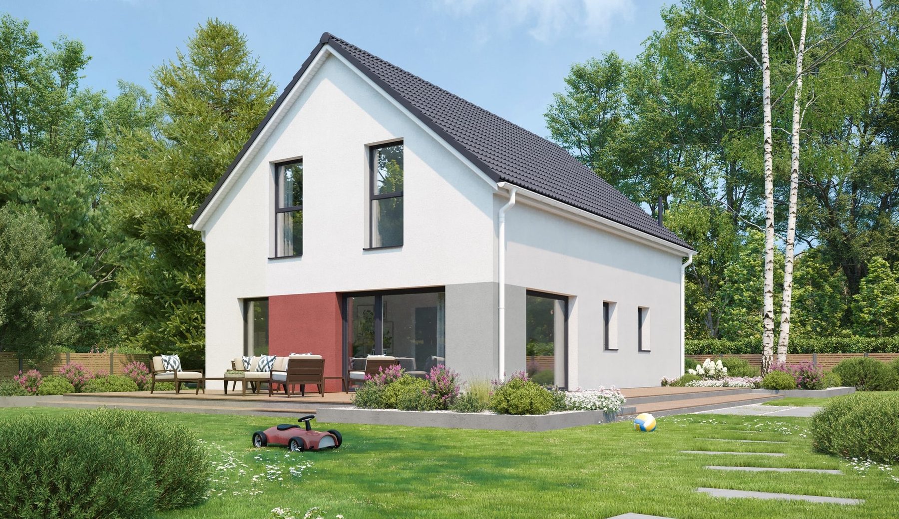 Family 133 V2: Gartenansicht (Visualisierung)